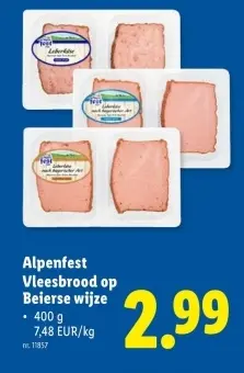 Promotie: Alpenfest Vleesbrood op Beierse wijze