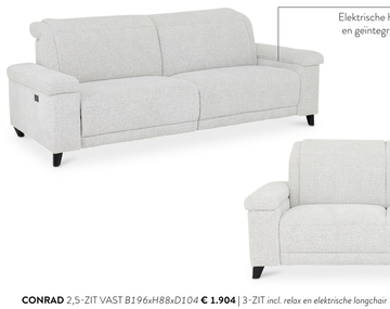 Aanbieding: CONRAD 2,5-ZIT VAST B196xH88xD104