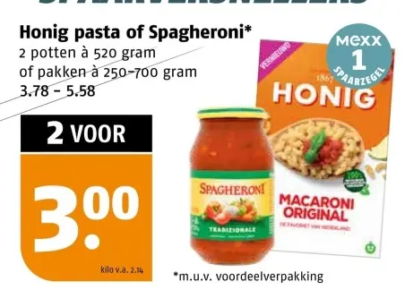 Aanbieding: Honig pasta of Spagheroni