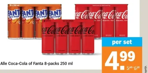 Aanbieding: Coca-Cola of Fanta 8-packs