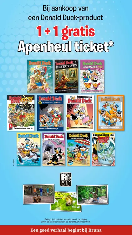 Aanbieding: Donald Duck-product + Apenheul ticket