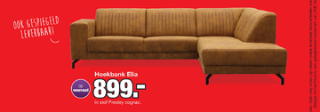 Aanbieding: Hoekbank Elia Cognac Hoek-zit-eiland + 2,5 zits