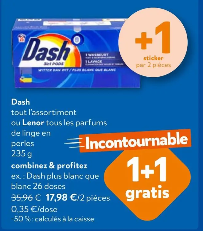 Offre: Dash tout l'assortiment ou Lenor tous les parfums