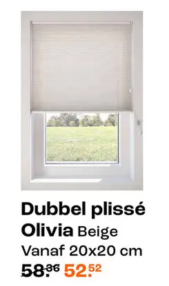 Aanbieding: Dubbel plissé Olivia Beige