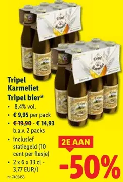 Aanbieding: Tripel Karmeliet Tripel bier