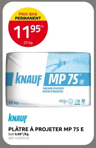 Offre: Plâtre à projeter mp 75 E