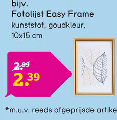 Aanbieding: Fotolijst Easy Frame - goudkleur - 10x15 cm