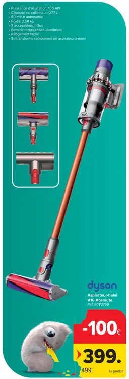Offre: Aspirateur-balai V10 Absolute