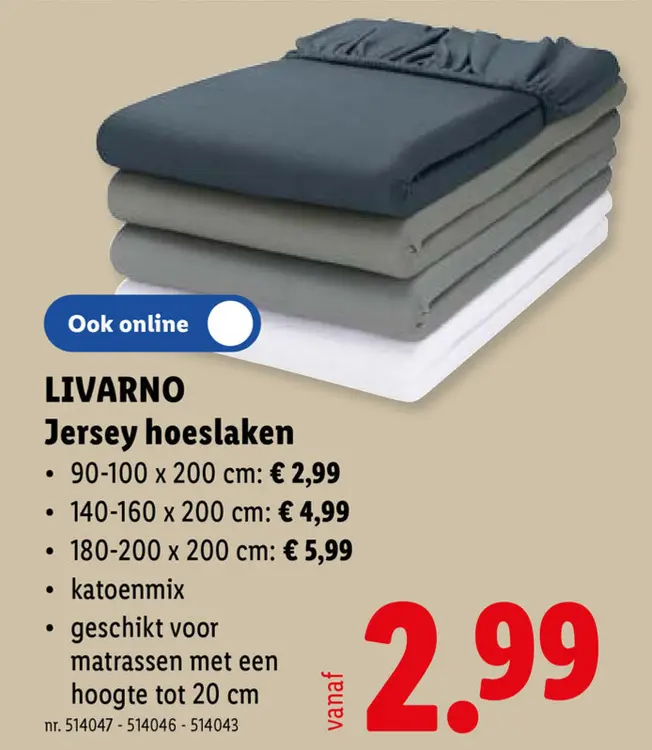 Promotie: Jersey hoeslaken
