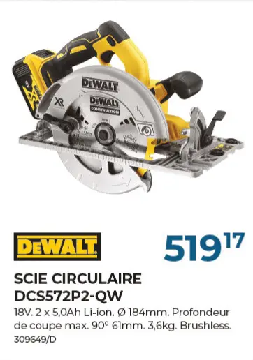 Offre: Scie circulaire dcs572p2-qw