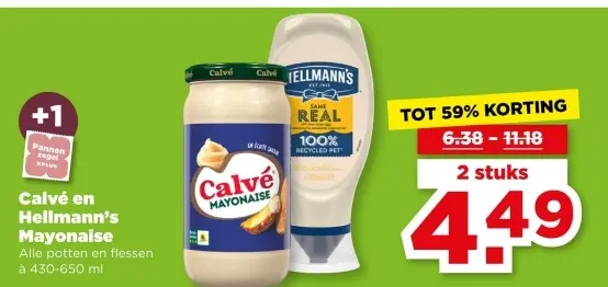 Aanbieding: Calvé en Hellmann's Mayonaise