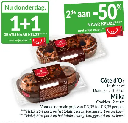 Promotie: Muffins of Donuts - 2 stuks of Cookies - 2 st