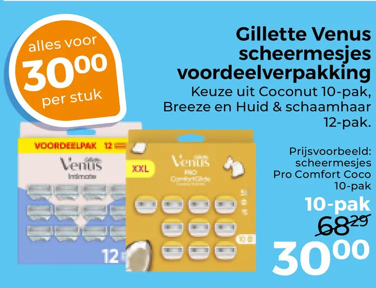 Aanbieding: Gillette Venus scheermesjes voordeelverpakkin