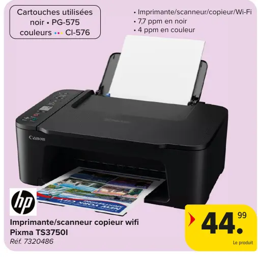 Offre: Imprimante/scanneur copieur wifi Pixma TS3750