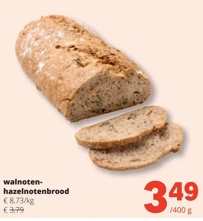 Aanbieding: walnoten- hazelnotenbrood