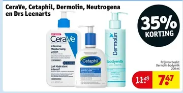 Aanbieding: CeraVe, Cetaphil, Dermolin, Neutrogena en Drs Leenarts