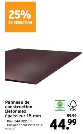 Offre: Panneau de construction Betonplex