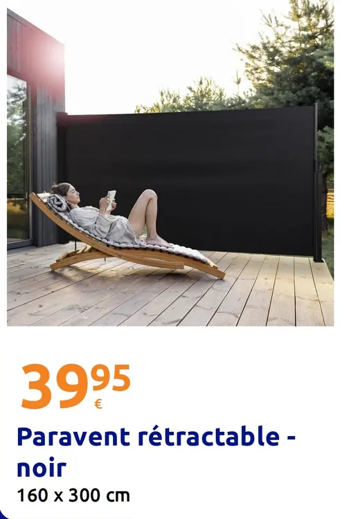 Offre: Paravent rétractable - noir