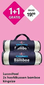 Aanbieding: Lucovitaal hoofdkussen bamboe kingsize