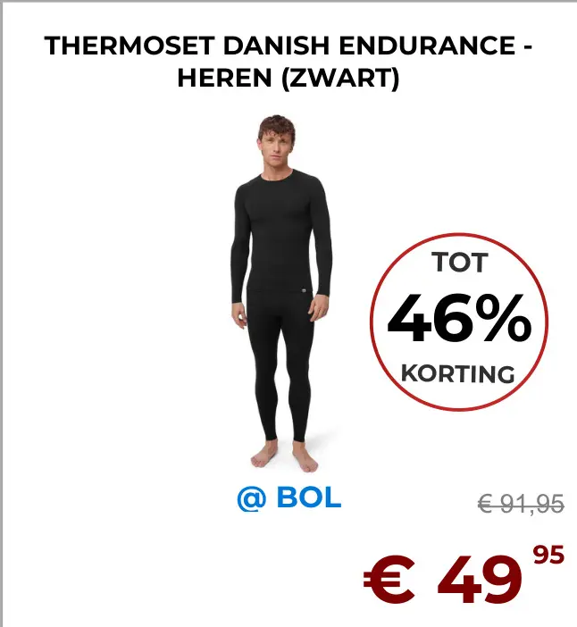 Aanbieding: Thermoset DANISH ENDURANCE - heren (zwart)
