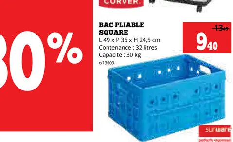 Offre: Bac pliable square
