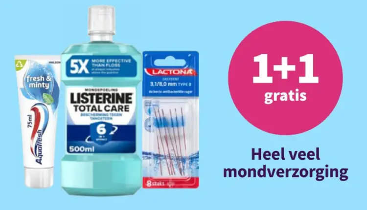 Aanbieding: Aquafresh Fresh & Minty, Listerine Total Care