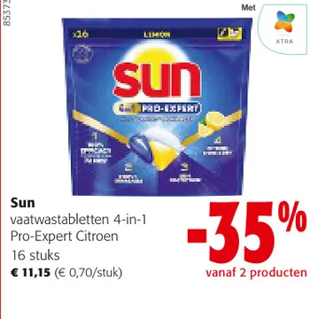 Aanbieding: Sun vaatwastabletten 4-in-1 Pro-Expert Citroe