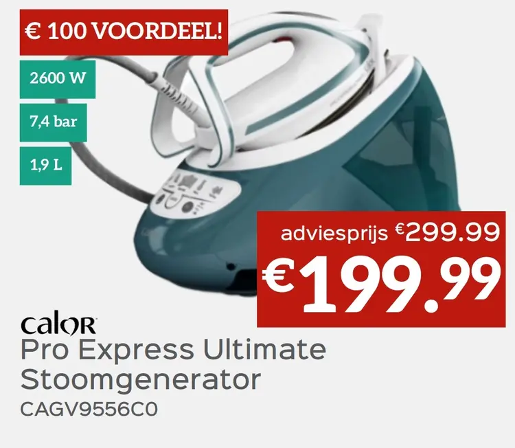 Promotie: Pro Express Ultimate Stoomgenerator