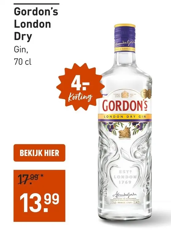 Aanbieding: Gordon's London Dry Gin