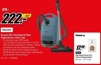 Offre: Guard M1 Standard Flex Aspirateur avec sac