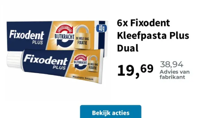 Promotie: Fixodent Kleefpasta Plus Dual