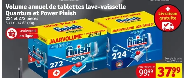 Offre: Tablettes lave-vaisselle Quantum et Power Finish