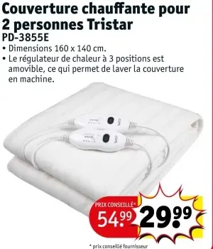 Offre: Elektrische onderdeken 2-persoons