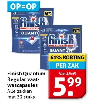 Aanbieding: Finish Quantum Regular vaat- wascapsules