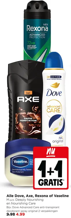 Aanbieding: Alle Dove, Axe, Rexona of Vaseline