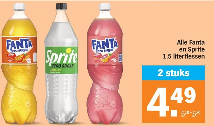 Aanbieding: Fanta en Sprite 1.5 literflessen