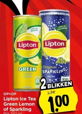 Lipton Ice Tea Green Lemon of Sparkling