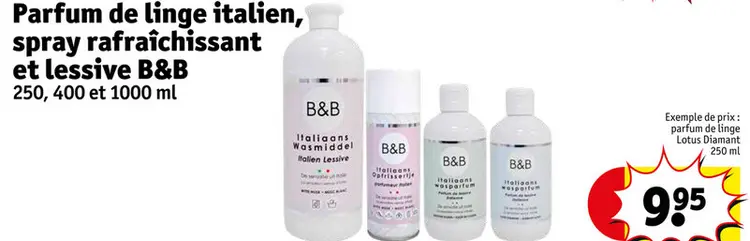 Offre: Parfum de linge italien, spray rafraîchissant