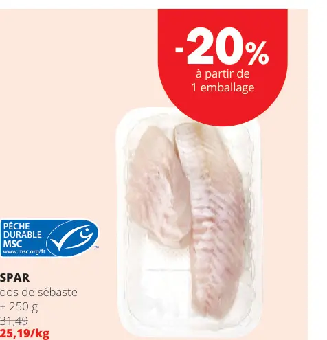 Offre: Dos de sébaste