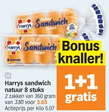 Promotie: Harry's Sandwich natuur 8 stuks