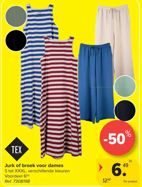 Promotie: Jurk of broek voor dames