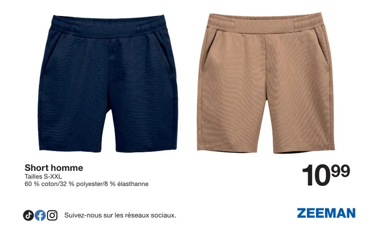 Offre: Short homme