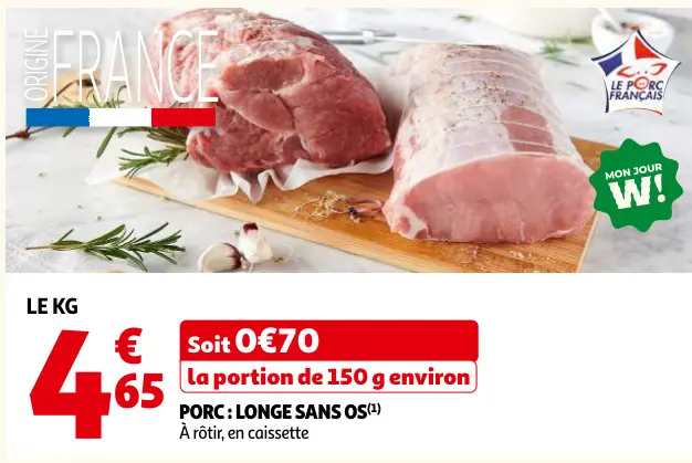 Offre: Porc: longe sans os