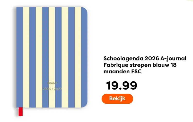 Aanbieding: Schoolagenda 2026 A-journal Fabrique strepen
