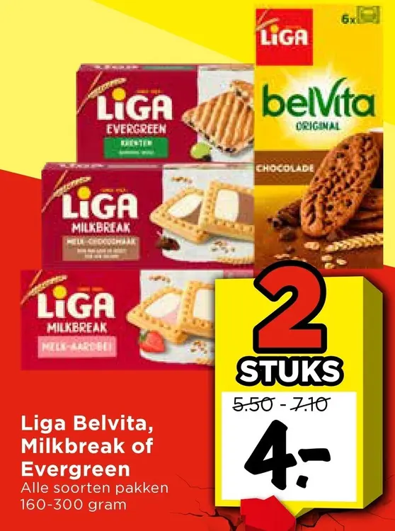Aanbieding: Belvita, Milkbreak of Evergreen