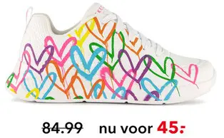 Aanbieding: Skechers JGoldcrown: Uno Lite - Heart of Hearts