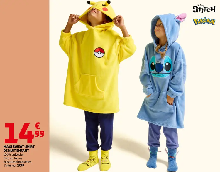 Promotie: Maxi sweat-shirt de nuit enfant