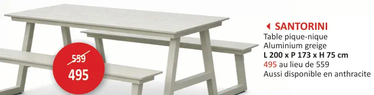 Offre: SANTORINI Table pique-nique