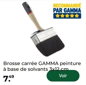 Offre: Brosse carrée GAMMA peinture à base de solvan