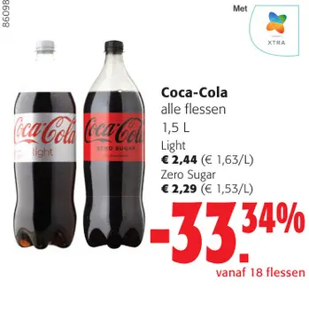 Aanbieding: Coca-Cola alle flessen
